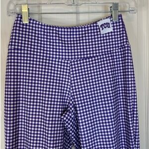 TCU Horned‎ Frogs Purple Gingham Flare Leggings Small ZOOZATZ College Apparel